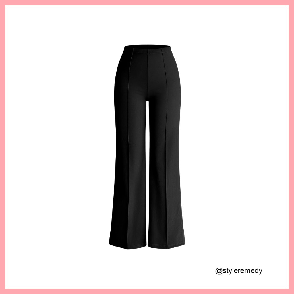 High Waist Wide Leg Pants With 4-Way Stretch Fabric